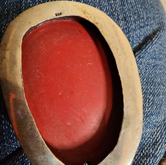 Vintage Sterling‎ and cinnabar Buddha necklace NWOT - Picture 6 of 16